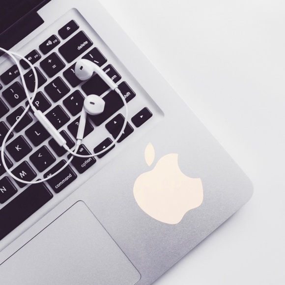 White Apple Logo Sticker - Picture 2 of 6